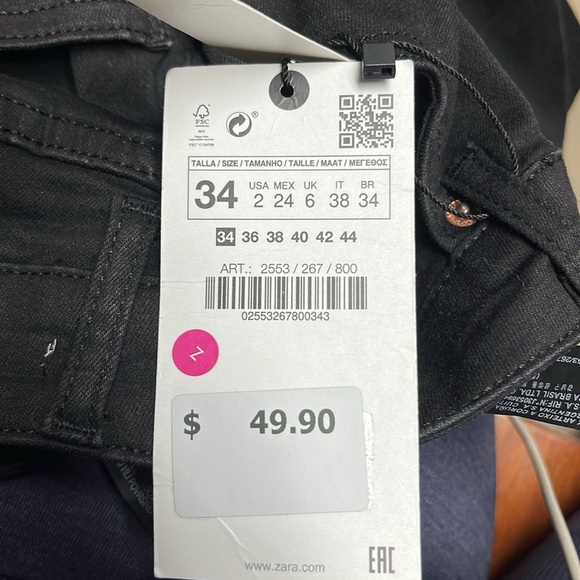 Zara The High Waist Skinny Flare In black size 2 - Picture 12 of 12